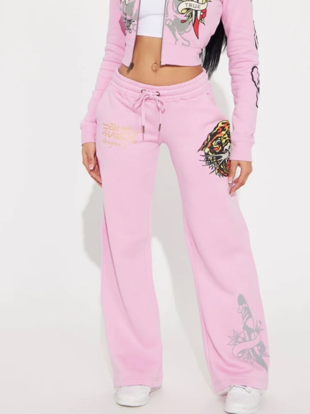 BRAND NEW ED HARDY TIGER ROAR PANTS- PINK